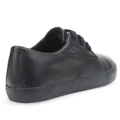 Geox J Kiwi Black Lace School Shoes