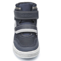 Geox J Elvis Navy Blue Velcro Ankle Boots