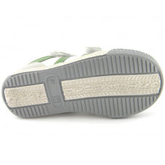 Noel Zander White & Green T Bar Velcro Shoes