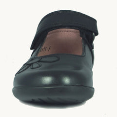 Petasil Bonnie Black Velcro School Shoes