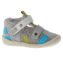Babybotte Styli Grey, Blue & Lime Velcro Shoes
