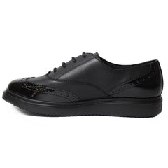 Geox J Thymar Black Lace School Shoes