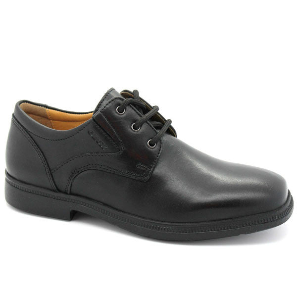 Geox J Federico Black Lace School Shoes