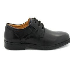 Geox J Federico Black Lace School Shoes