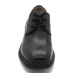Geox J Federico Black Lace School Shoes