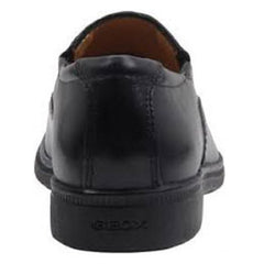 Geox J Federico Black Slip On School Shoes