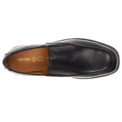 Geox J Federico Black Slip On School Shoes