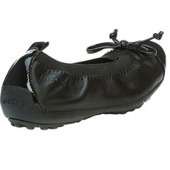 Geox J Piuma Ballerina Black Patent Toe Shoes