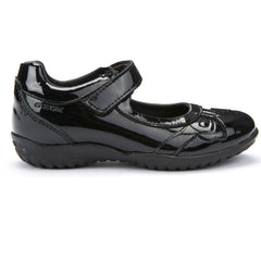 Geox J Shadow Black Patent Velcro School Shoes