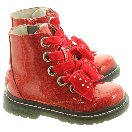 Lelli Kelly LK6522 Fior Di Fiocco Girls Red Patent Boots