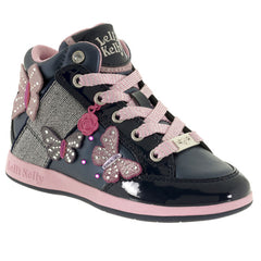 Lelli Kelly LK6202 Butterfly Lights Navy & Pink Hi Top Ankle Boots