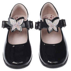Lelli Kelly LK8305 Angel Black Patent Velcro School Shoes