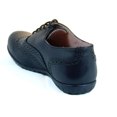 Petasil Everest Black Brogue Lace School Shoes
