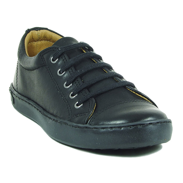 Petasil Peel Black Lace School Shoes