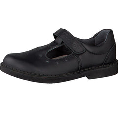 Ricosta Doris Black T Bar Velcro School Shoes