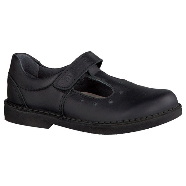 Ricosta Doris Black T Bar Velcro School Shoes