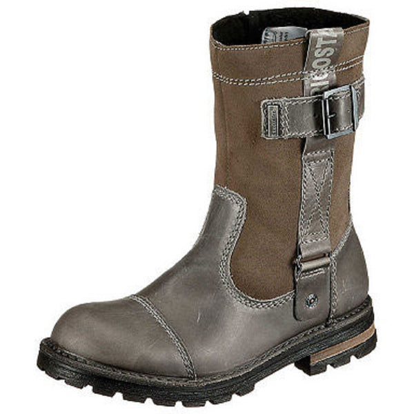 Ricosta Leif Grey Mid Calf Biker Boots