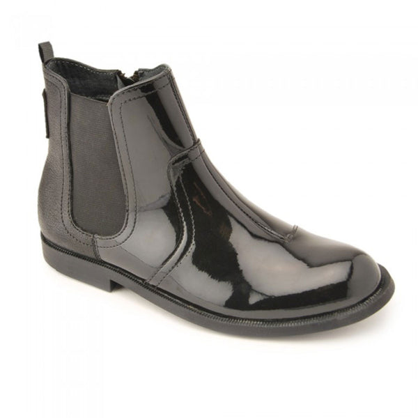 Start-rite Equestrian Black Patent Ankle Boots