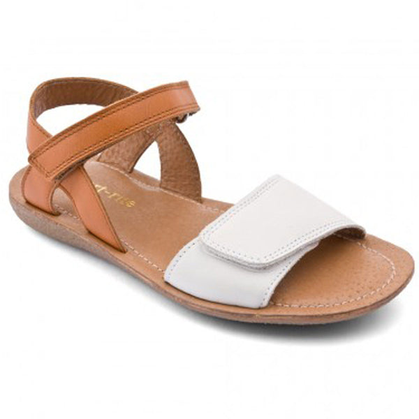 Start-rite Vanda White & Tan Velcro Sandals
