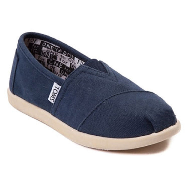 TOMS Navy Blue Classic Youths Canvas Shoes