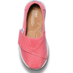 TOMS Classic Tiny Bubblegum Pink Velcro Canvas Shoes