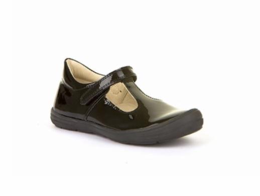 Froddo G3140110-1 Girls Black Patent T-Bar School Shoes